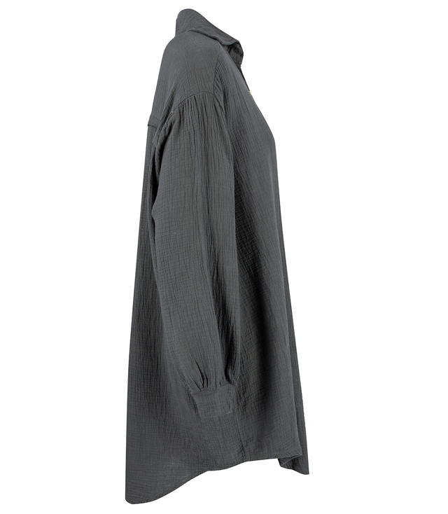 TRINA long, loose muslin shirt