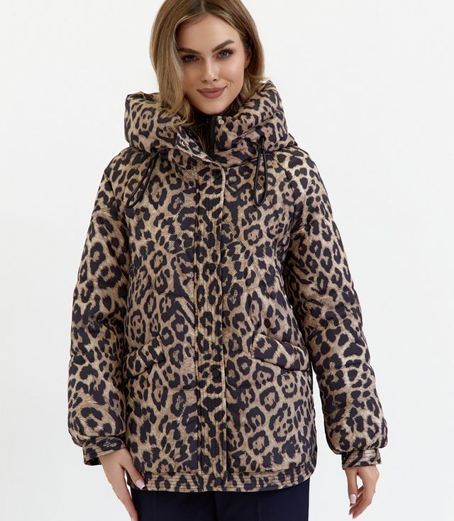 Women's quilted winter jacket with hood KORNELIA