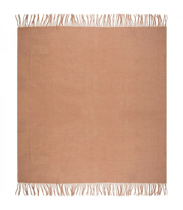 One-color shawl shlik scarf with fringe GRACE