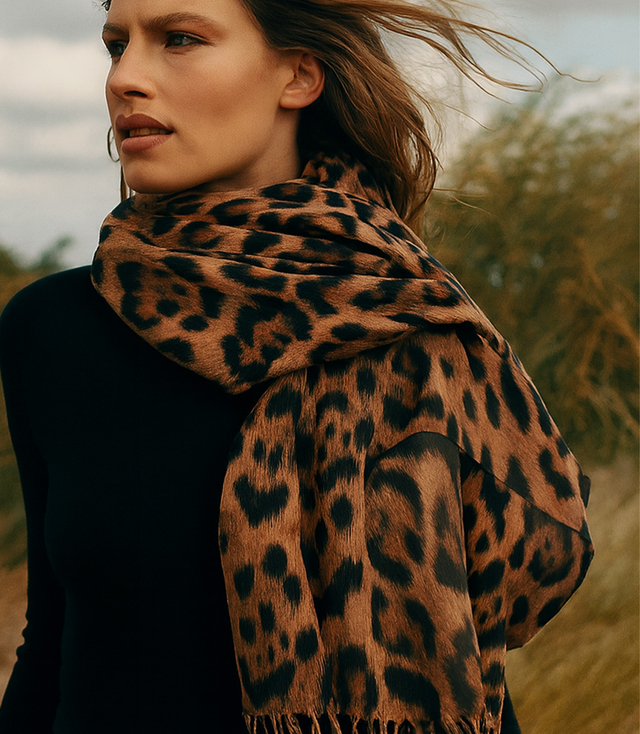 Women's scarf with leopard fashion pattern 180x70