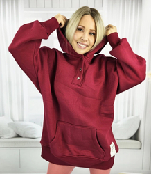 Warm, smooth oversize hooded sweatshirt JANET