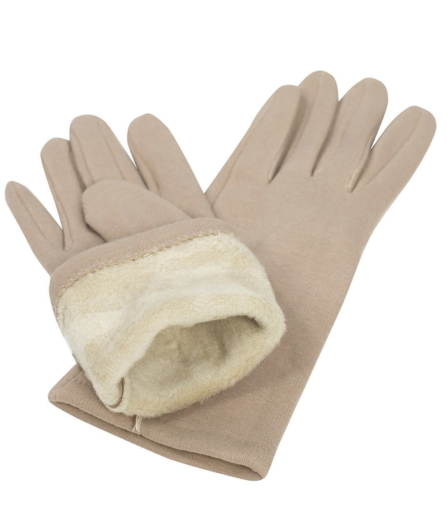 Women's gloves insulated with fur buttons Touch Five-fingered