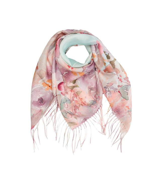 Women's scarf with floral pattern 100x100