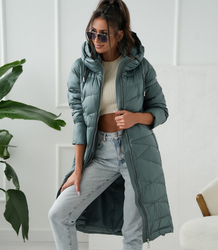 Long elegant quilted women's winter insulated coat SAMANTA