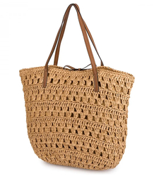 Openwork boho bag for summer with lining and zipper