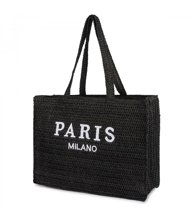 Large roomy braided padded bag with PARIS lettering