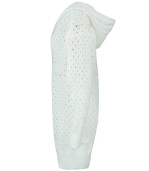 Long openwork cardigan with hood ANIELA