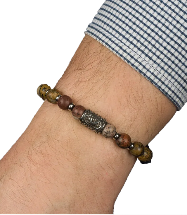 Men's bracelet with natural stones