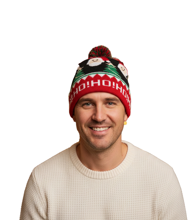 Winter Christmas hat with pom-pom - perfect for preze