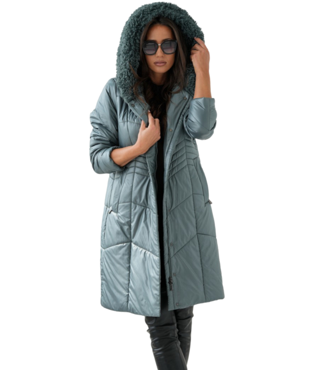 Long elegant quilted insulated women's winter coat MARIA