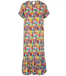 Summer midi dress colorful frill IZA