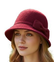 Women's cloche hat with bow