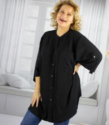 Elegant oversize blouse shirt with stand-up collar ANNA