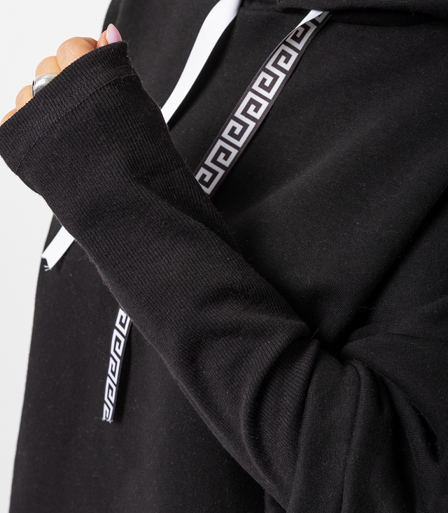 Women's sweatshirt with longer back and ribbed hem VERONICA