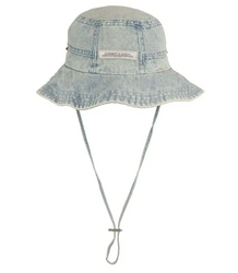 Kapelusz typu bucket jeansowy z troczkiem