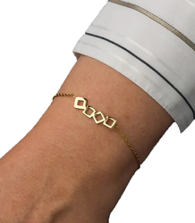 Elegant gold women's steel bracelet