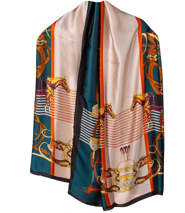Elegant scarf shawl with colorful patterns