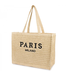 Large roomy braided padded bag with PARIS lettering