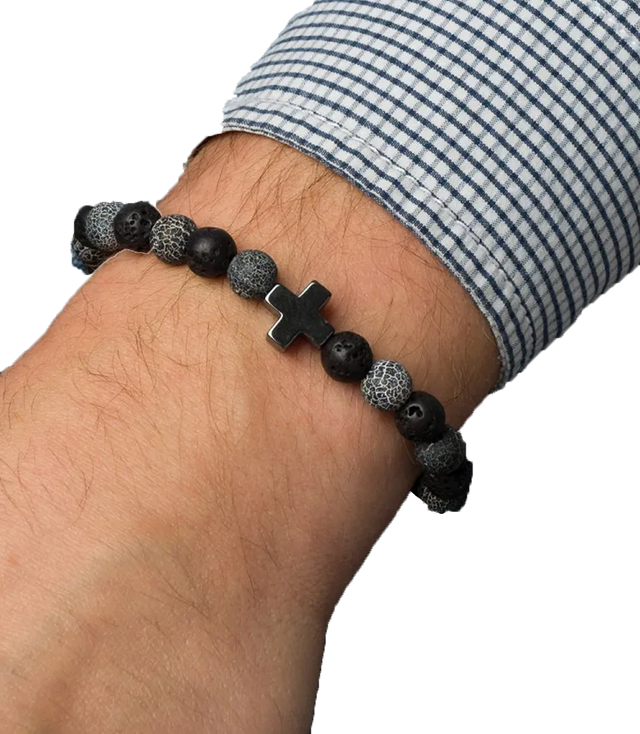 Men's bracelet with natural stones