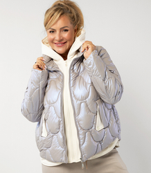 Quilted jacket with pearl sheen and tracksuit inserts ARIA