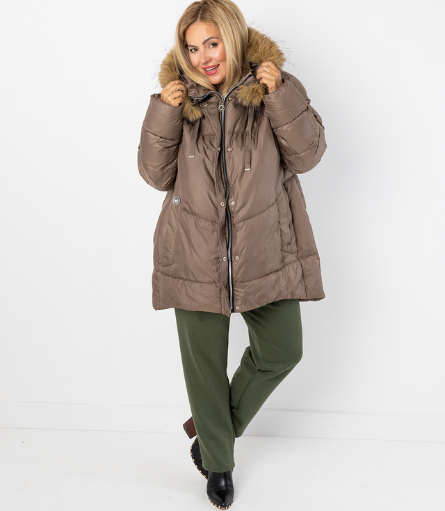 Warm winter jacket with fur hood URBAN EXPLORER
