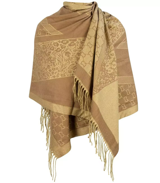 Shiny shawl scarf gold thread PANTERKA Shawl