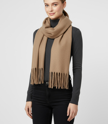 Elegant scarf with tassels in one color