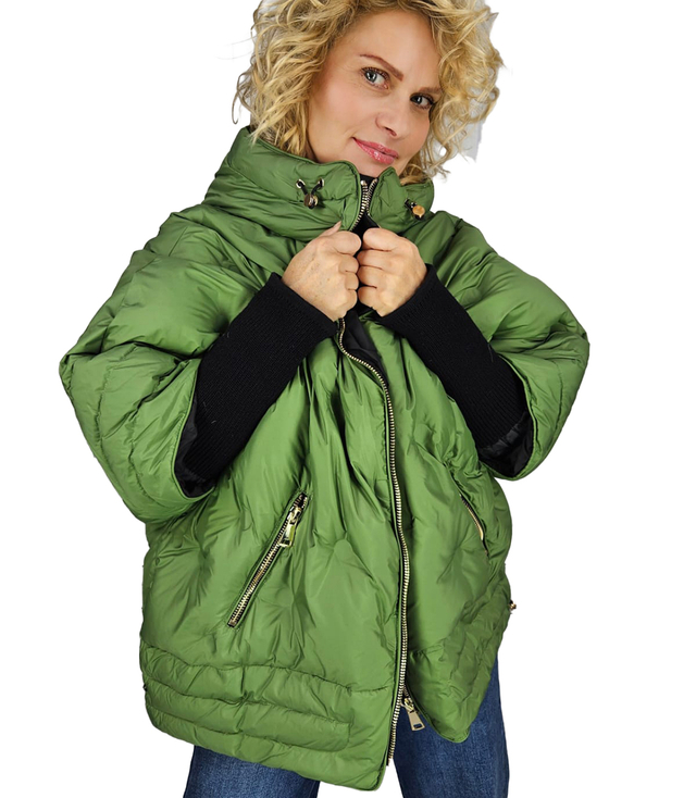 Women's insulated winter jacket with hood and welt IRINA