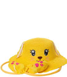 Children's hat with a dog's face and lifting ears