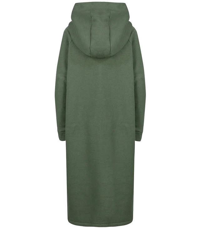 Warm women's sweatshirt oversize dress with hood NANCY