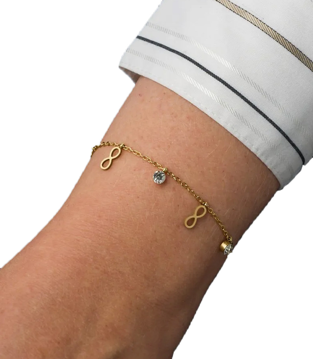 Elegant gold women's steel bracelet