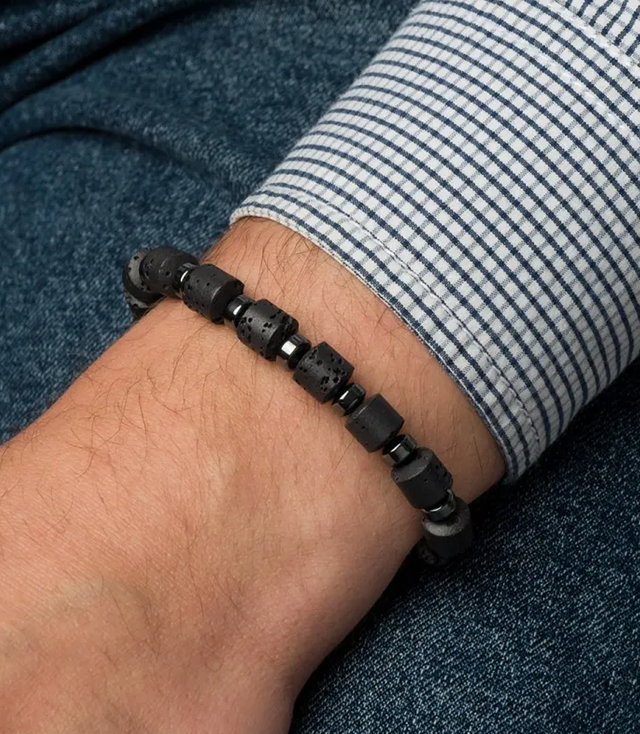 Men's bracelet with natural stones