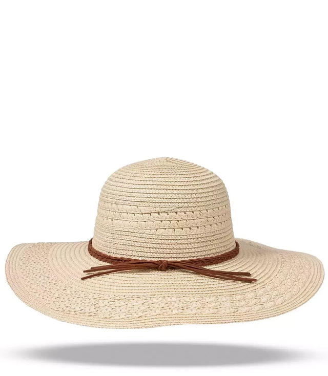 Fashionable large women's wide brim openwork hat