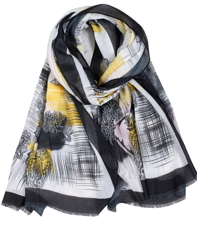 Stylish shawl scarf viscose patterned Elegant 180cmx90cm