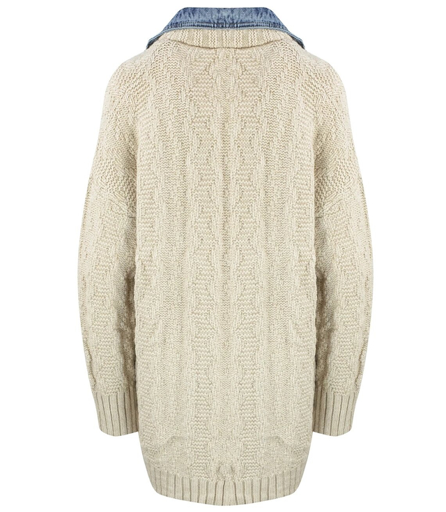 Kurtka sweter jeansowe wstawki JENNY