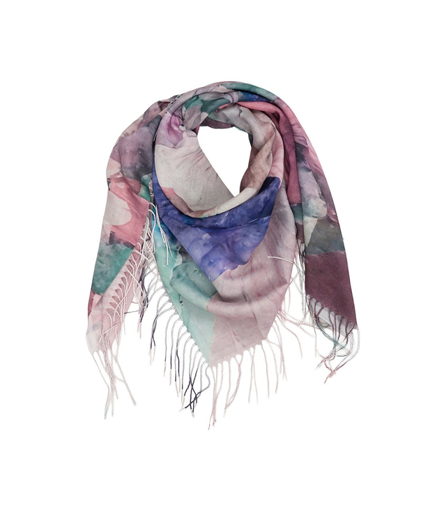 Women's scarf with floral pattern 100x100