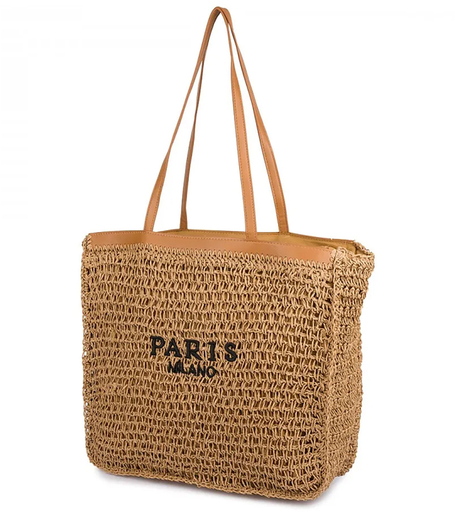 PARIS MILANO plaid shopper bag