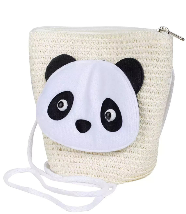 Set of braided panda ears hat + handbag