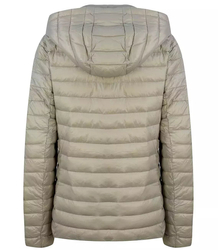 Short transitional quilted jacket with a sachet