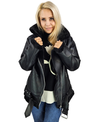 Warm women's sheepskin jacket, perfect for autumn and winter ASHLEY