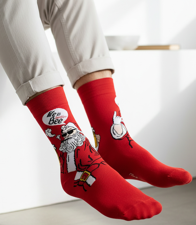 Men's Christmas socks - winter, warm, Christmas patterns