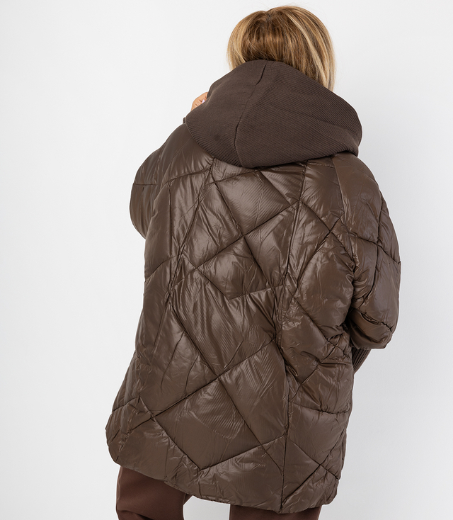 Winter jacket with decorative welts oversize DIAMOND
