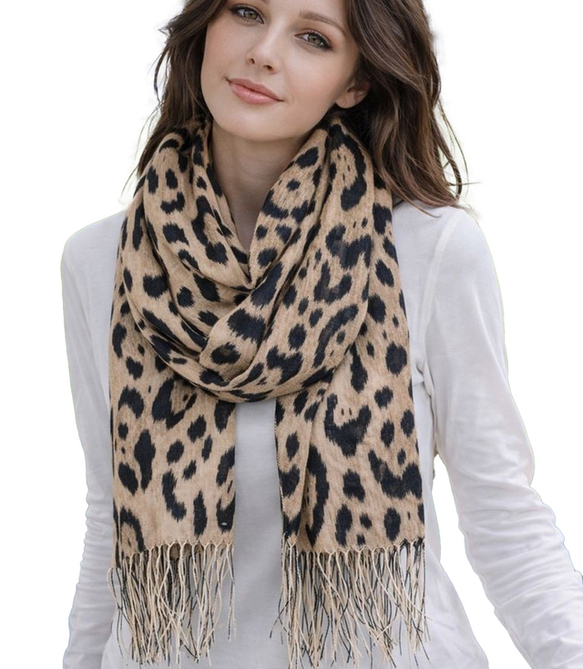 Women's scarf with leopard fashion pattern 180x70
