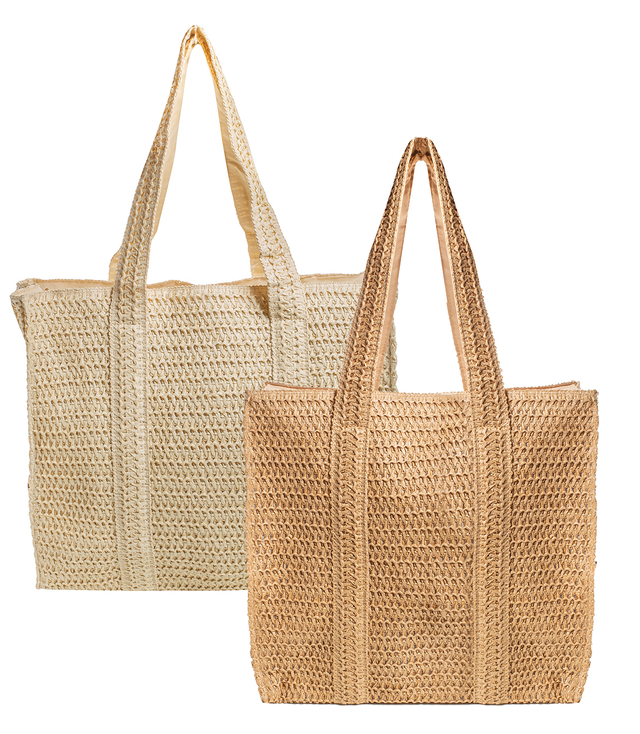 Large summer bag, rectangular, soft woven bag