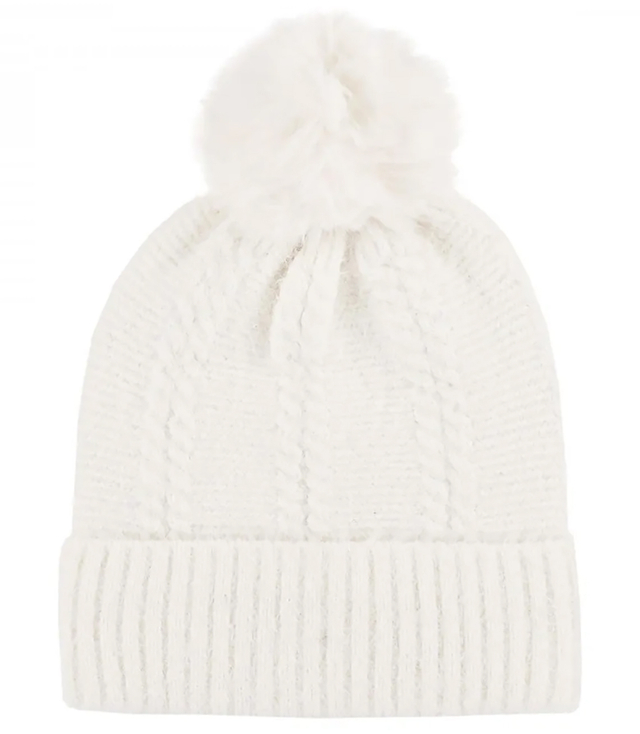 Warm women's cap with pom-pom and plaid autumn winter hat 