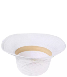 Women's chapeau-cloche pearly straw hat