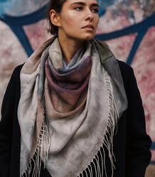 Women's scarf with floral pattern 100x100