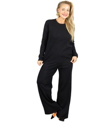 Prążkowany zestaw dresowy z luźną bluzą i spodniami SORELLA 