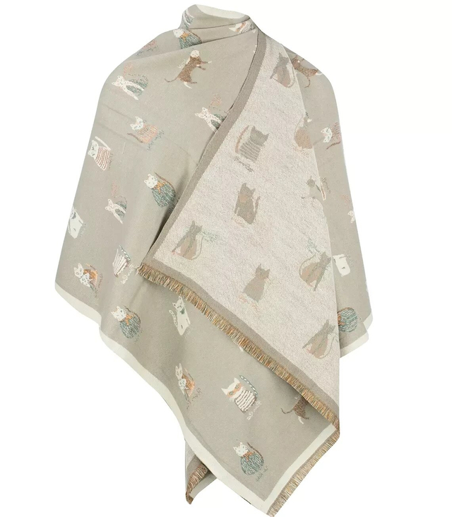 Warm double sided scarf cats knitted fabric