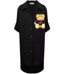 Long shirtdress shirt tunic with a teddy bear